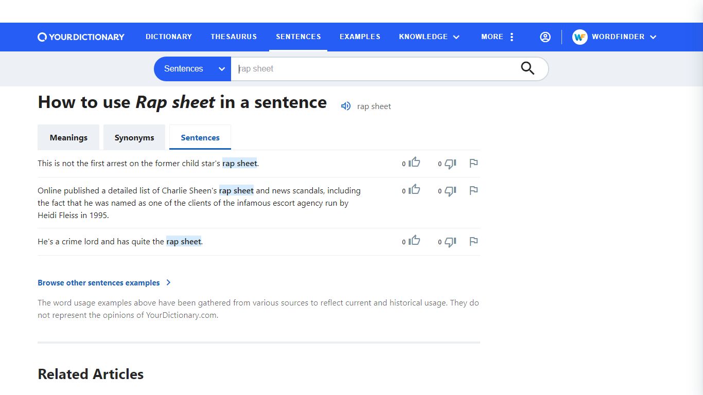 Use rap-sheet in a sentence | The best 3 rap-sheet sentence examples